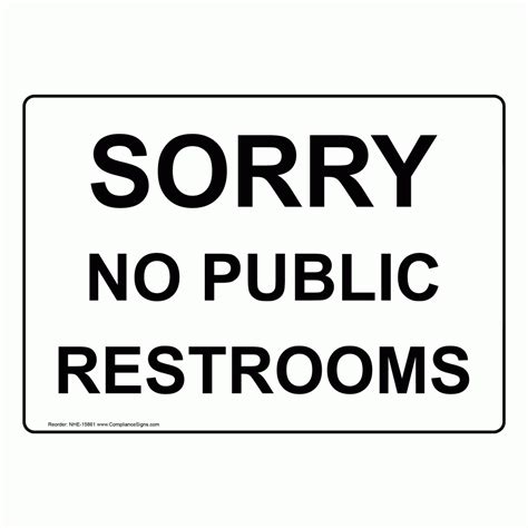 No Public Restroom Sign Printable Free