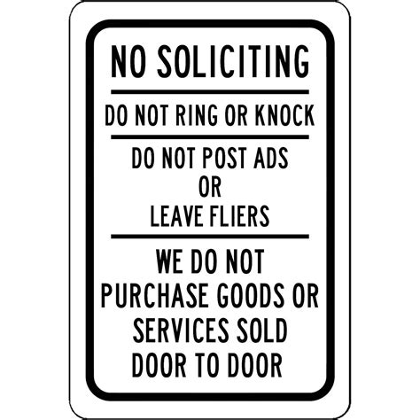 No Soliciting Printable Sign