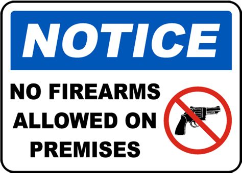 No Firearms Sign Printable