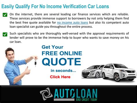 No Income Verification Auto Loan Lenders