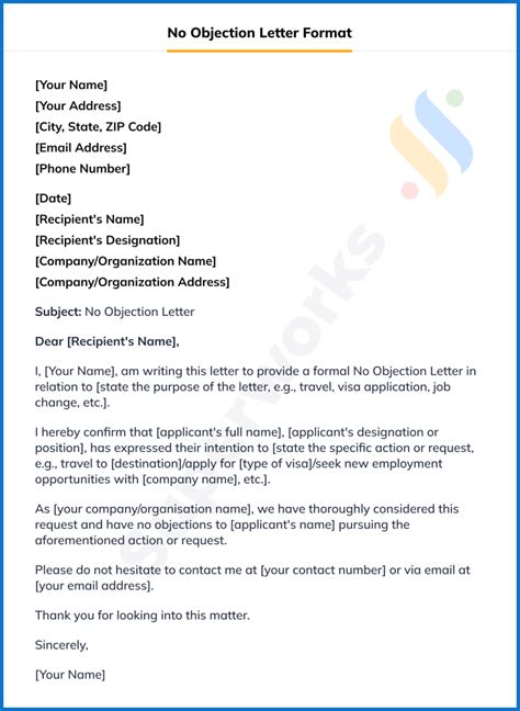 No Objection Letter Sample | Letter format sample, Lettering