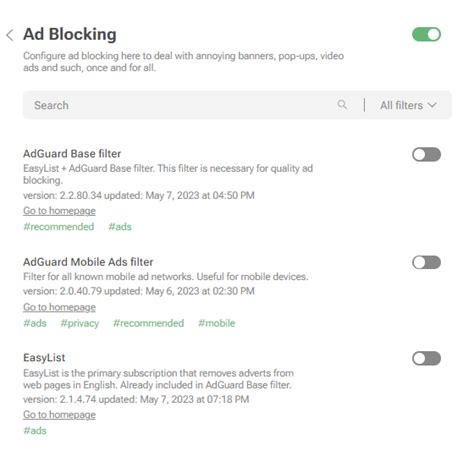 No support for EasyList