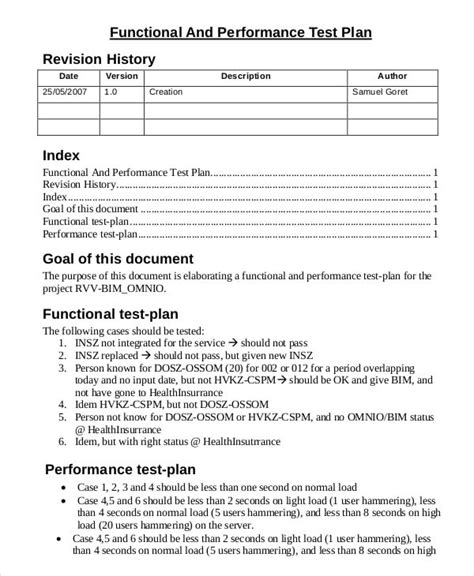 Non Functional Test Plan Template