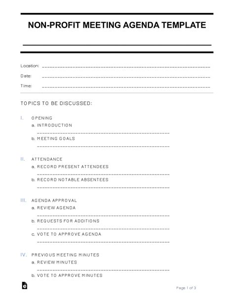 NonProfit Annual General Meeting (AGM) Agenda template Templates at