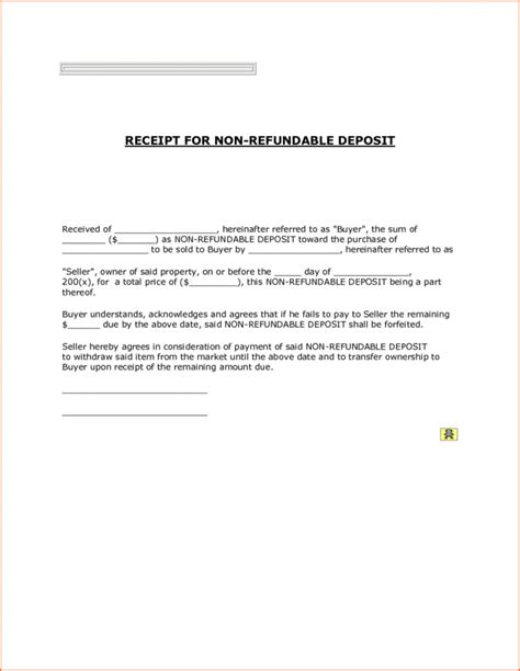 Non Refundable Payment Agreement Template