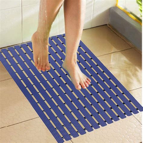 Extra Long Bath Mat for Tub, Shower Mats Mildew Resistant Nonslip Pebbled Bathtub Mats with
