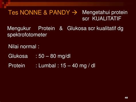 Nonne Pandy Test normal and abnormal result values