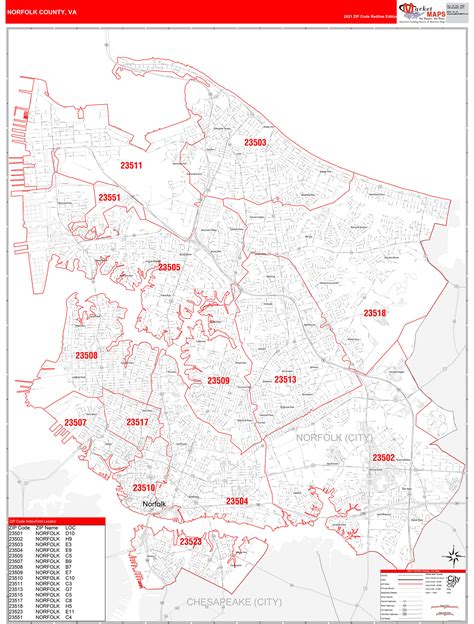 Buy Printed Virginia Zip Code Map