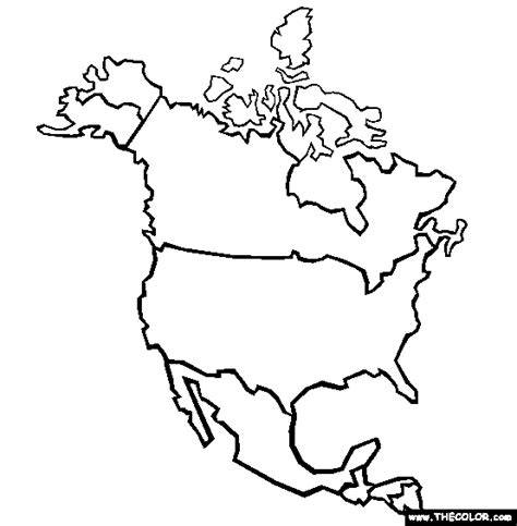 North America Continent Coloring Page