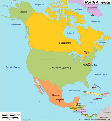 Best Templates North America Map Capitals