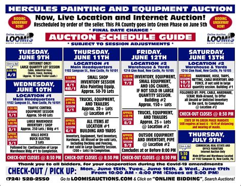 North Iowa Auction Calendar