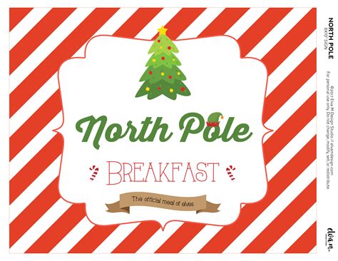 North Pole Breakfast Printables