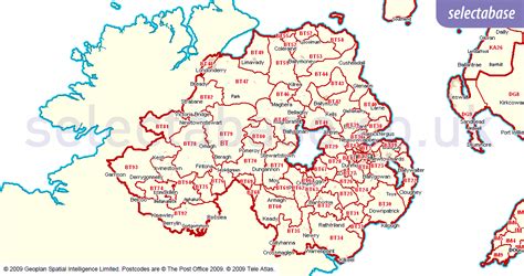 Northern Ireland Postcode Sector Wall Map (S14) 47″ x 33.25