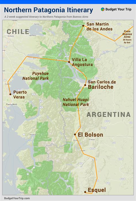 Northern Patagonia Route Map