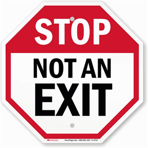 Not An Exit Sign Printable