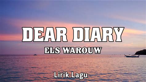 Not Angka Lagu Dear Diary - Els Warouw (Ku Ingin Bercerita)