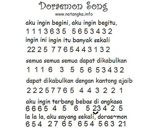 Not Lagu Doraemon