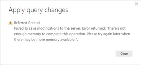 Not enough memory error in Power BI