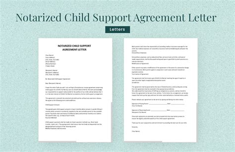 Notarized Child Support Agreement Template