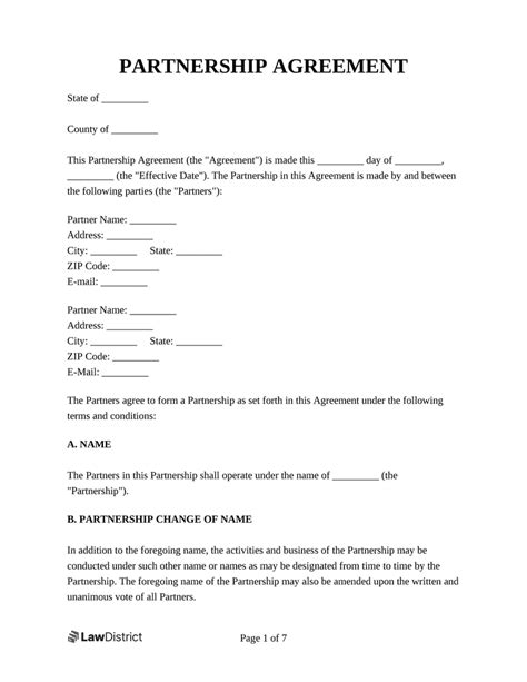 Notarized Partnership Agreement Sample