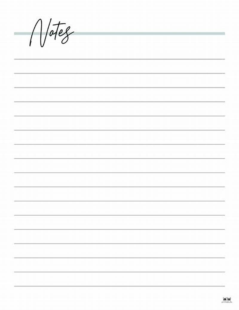 Note Pages Printable