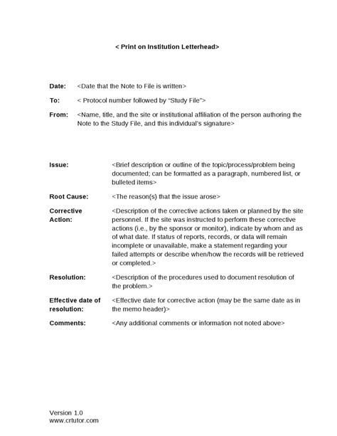 Note To File Template Download by Pharma Student - Issuu