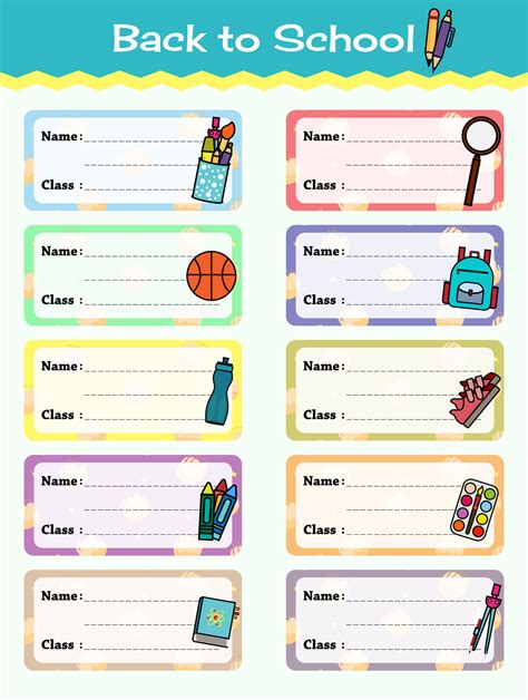 Free Cute Label Stickers For School With Blank Templates Printables