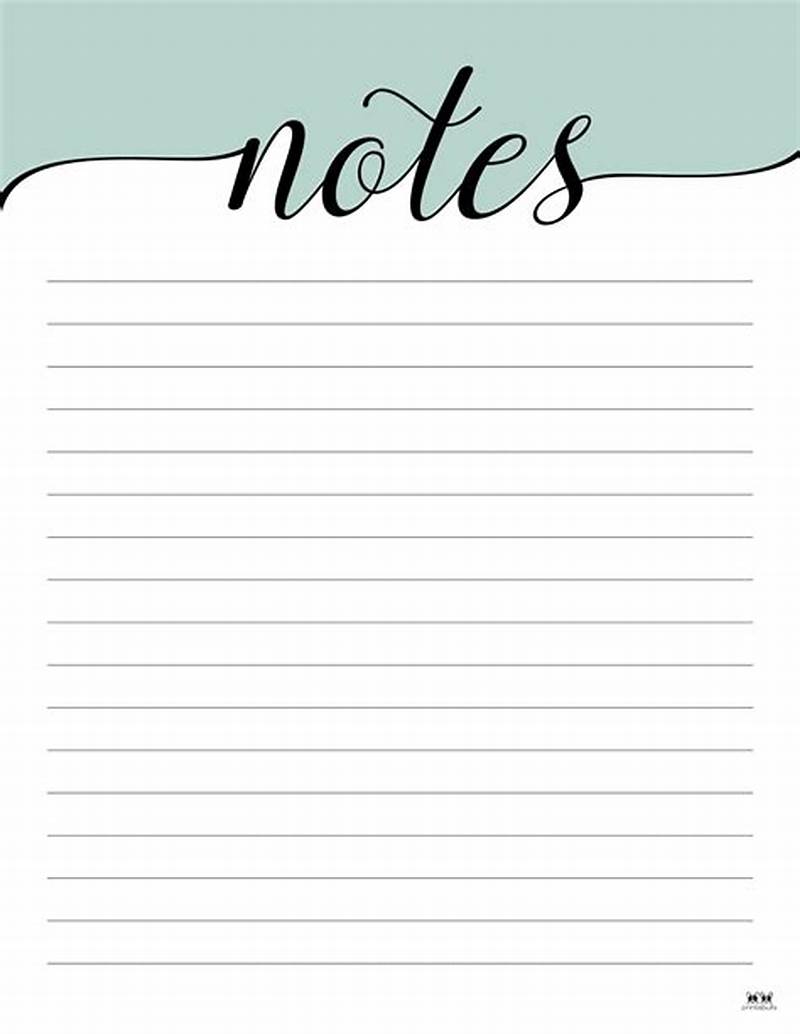 Notepad Paper Printable