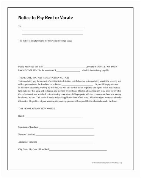 Notice To Pay Rent Or Vacate Template