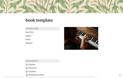 Notion Novel Planning Template Free