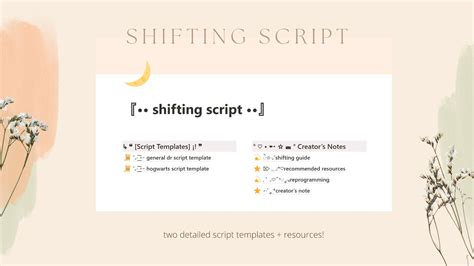 Notion Shifting Script Templates