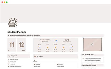 Notion Student Planner Templates