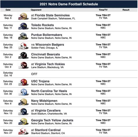 Notre Dame Football Schedule 2023 Printable
