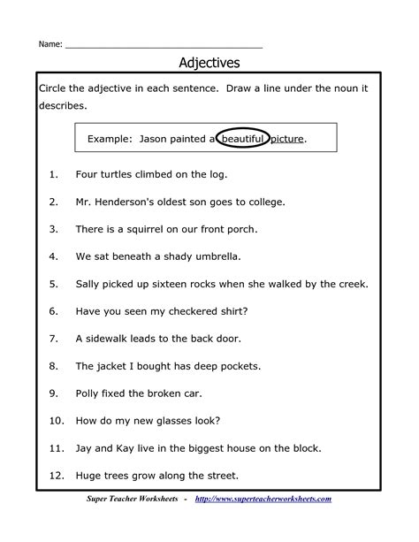 Nouns, Verbs, Adjectives And Adverbs – A Worksheet With Answers
