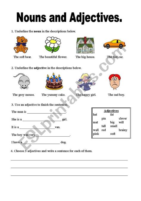 Nouns To Adjectives Worksheets