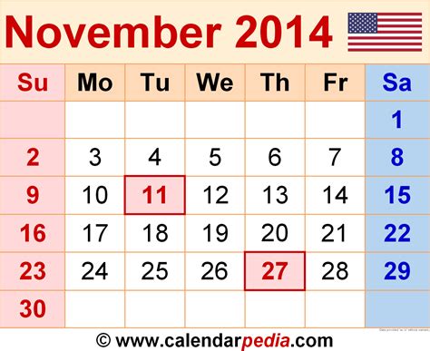 Nov 2014 Calendar