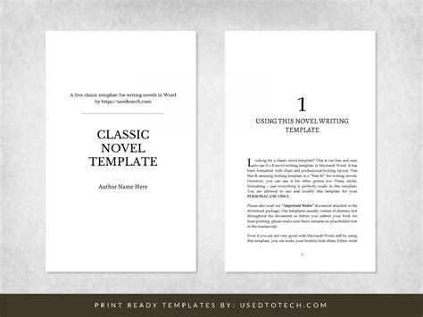 Novel Template For Pages