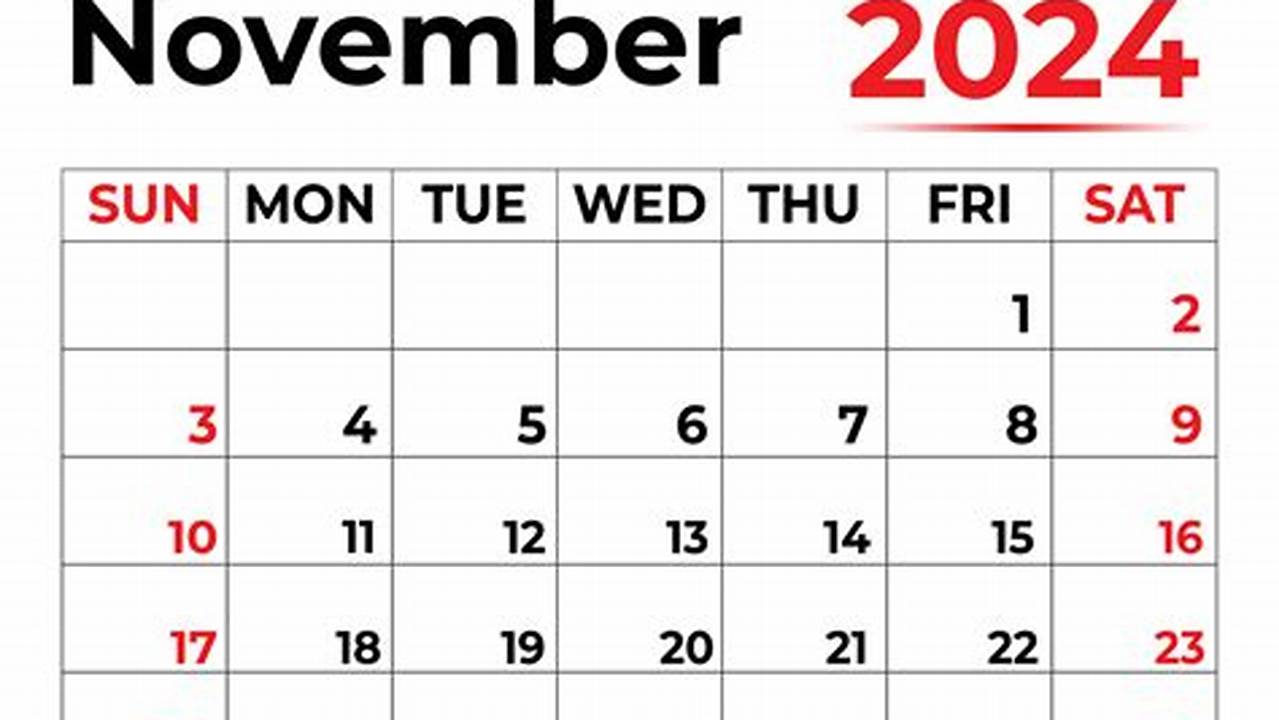 November 1 2024 Calendar Recipe Book