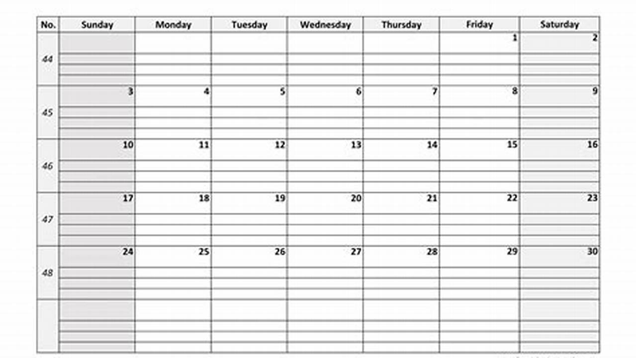 November 2024 Calendar Editable Google Sheets