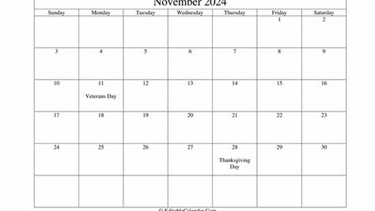 November 2024 Calendar Free Download Google Sheets