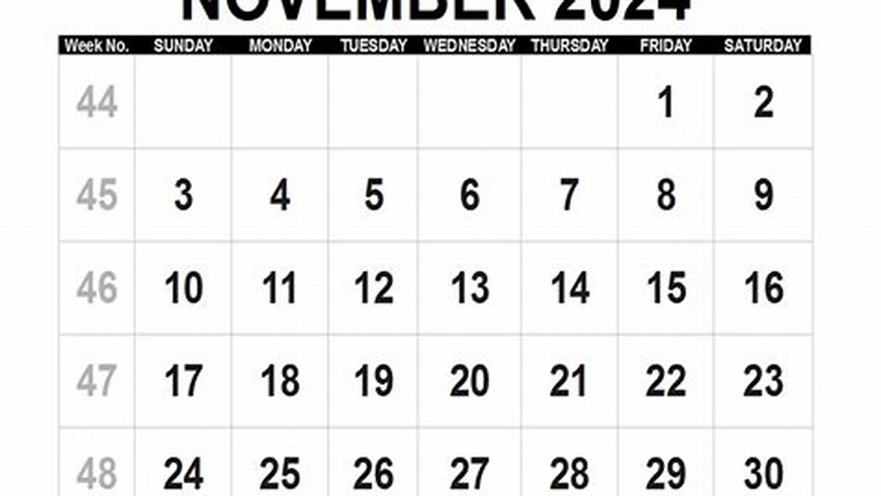 November 2024 Calendar Printable Cutepdf Writer
