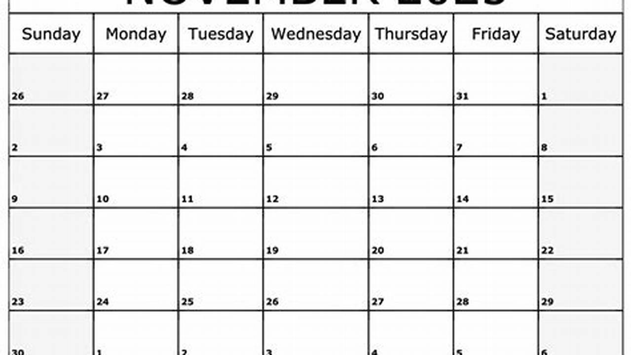 November 2025 Printable Calendar With Notes