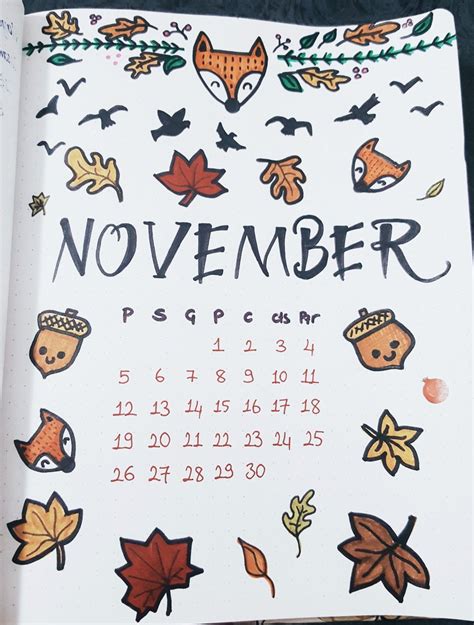 November Calendar Doodles
