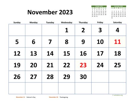 November 2023 calendar free printable calendar