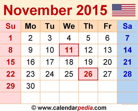 November Calendar 2015