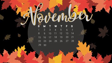 November Calendar Background