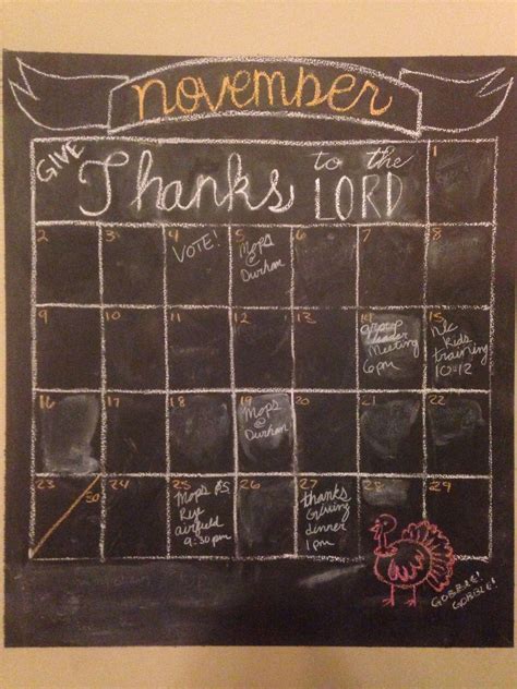 November Chalk Calendar