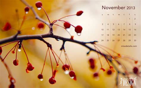 November Desktop Calendar