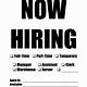 Now Hiring Sign Template Word