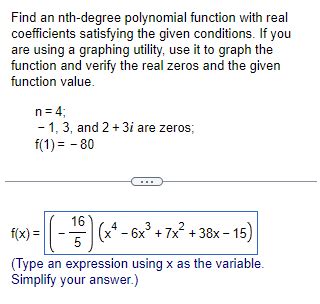 Effortlessly Solve Nth Degree Polynomial Functions with Real Coefficients using our Calculator